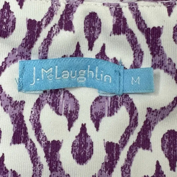 J. MCLAUGHLIN Shift Dress M Catalina Cloth Purple Abstract Print Stretch Nylon - Picture 5 of 9